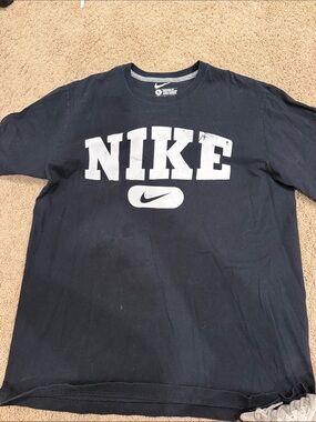 Nike Black Short Sleeve Tee with White Logo